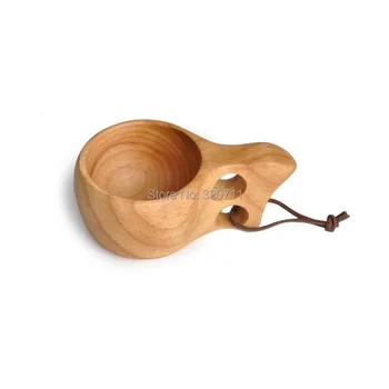 

10pcs/lot Natural Kuksa Wooden Mug Finland Beer Mug Cup Outdoor Portable Cup Coffee Milk Water Drinking Mugs Lovers Gift