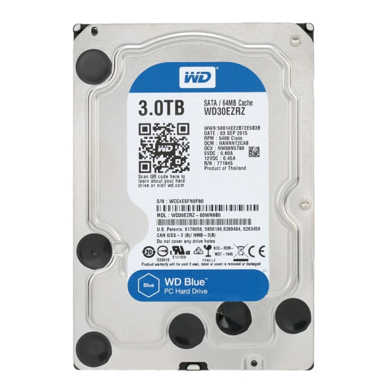Western Digital WD Blue 3 ТБ HDD внутренний жесткий диск 5 ''SATA 6 ГБ/сек. 64MB cache HD для рабочего