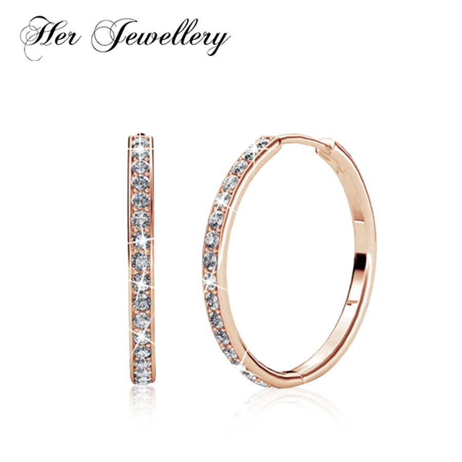 

New creative design high-end jewelry elegant crystal earrings round gold and silver earrings wedding party earrings female model