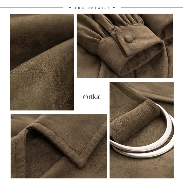 ARTKA Jesień Kobiety Trench Latarnia Rękawem damska Długi Trench 2018 Zamszowy Płaszcz Elegancki Wykop Kobiet Loose Znosić WA10272Q tanie i dobre opinie Skręcić w dół kołnierz Pojedyncze piersi Suknem Pełna Poliester Elastan Spódnica Kieszenie Skrzydeł Stałe Na co dzień ARTKA Jesień Kobiety Trench Latarnia Rękawem damska Długi Trench 2018 Zamszowy Płaszcz Elegancki Wykop Kobiet Loose Znosić WA10272Q tanie i dobre opinie Skręcić w dół kołnierz Pojedyncze piersi Suknem Pełna Poliester Elastan Spódnica Kieszenie Skrzydeł Stałe Na co dzień
