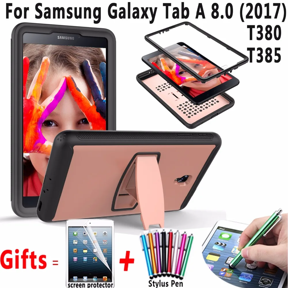 

Case for Samsung Galaxy Tab A 8.0 2017 T380 T385 Tablet Shockproof Heavy Duty Cover with Stand & Screen protector for Tab A2 S