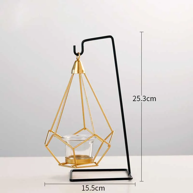 Скандинавские Lron художественная Геометрическая люстра-подсвечник свадебный реквизит украшение дома металлические поделки для гостиной Рождественский подсвечник - Цвет: dan diao
