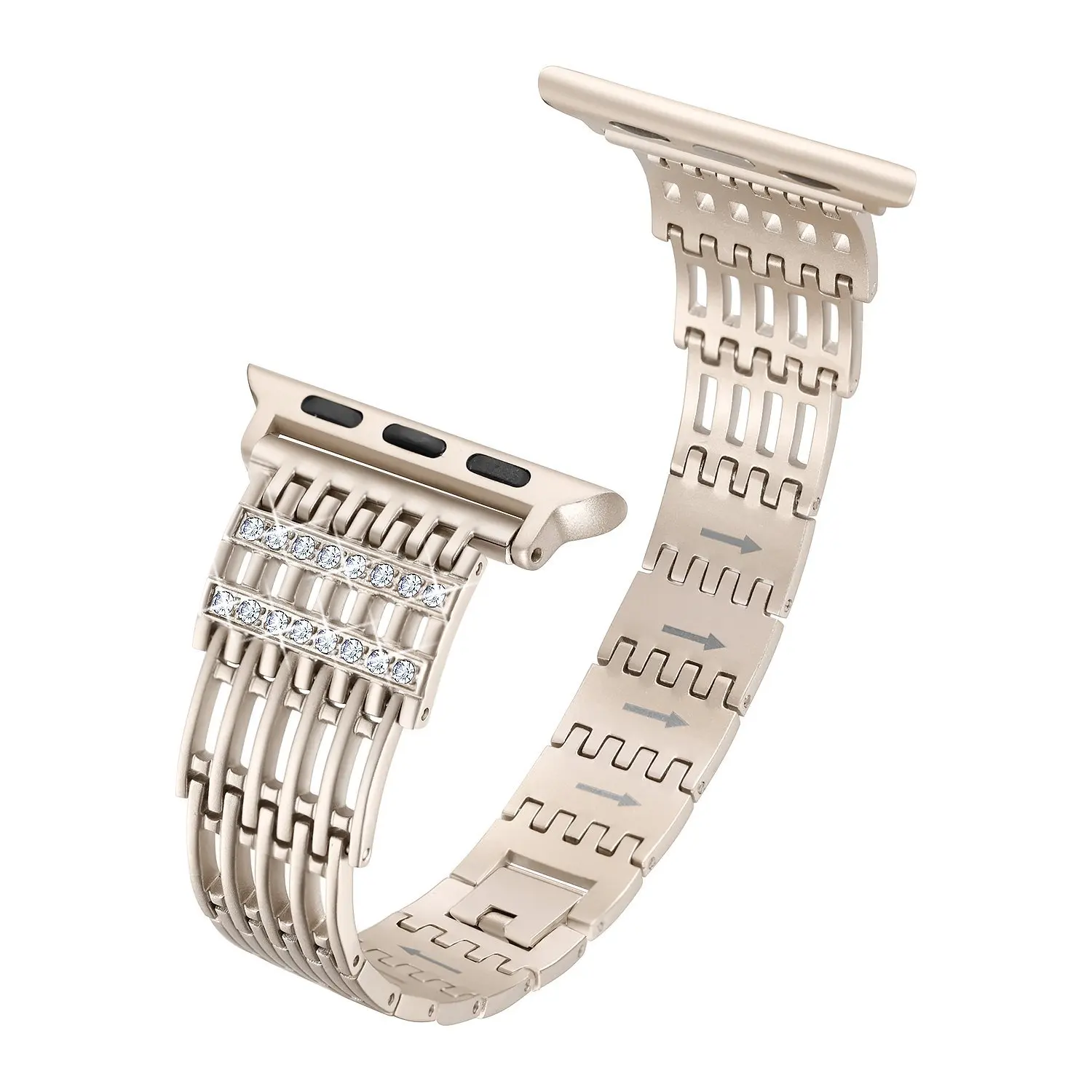 Алмазный ремешок из нержавеющей стали для Apple Watch band 38 мм/42 мм/40 мм/44 мм браслет женский браслет iWatch band Series 5 4 3 2 1