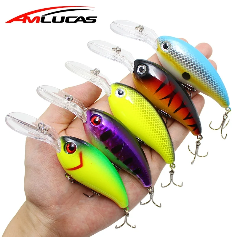 

Amlucas 10cm 13.4g Crankbait Fishing Lure Artificial Hard Bait 10 Colors Wobblers for Pike Fishing Tackle Pesca Fish WW81