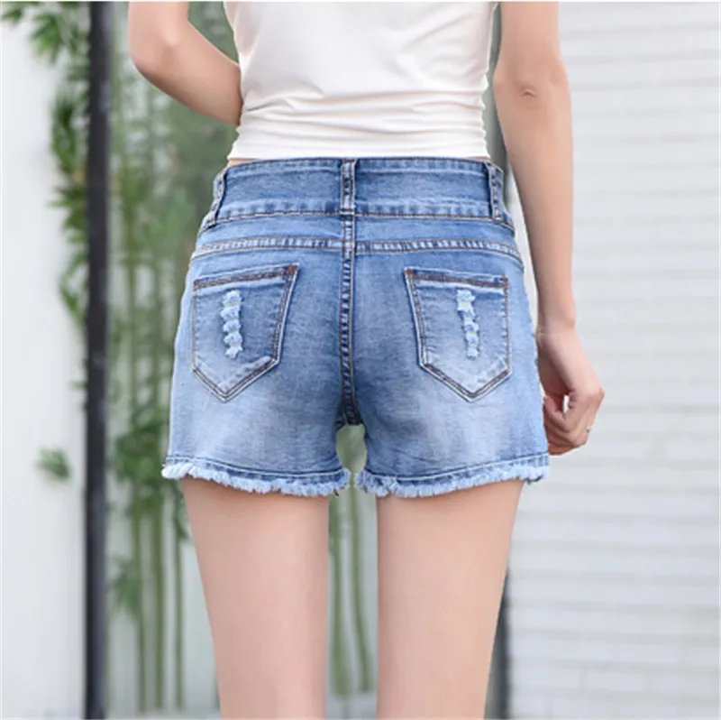 Летние женские укороченные штаны 2018 Новые Модные Узкие женские джинсовые шорты был тонкий высокая талия Большой размер женские шорты cw122