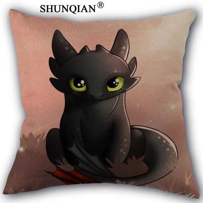 

New Arrival toothless Custom cotton Pillowcases zipper Custom Pillow Case More Size Custom your image gift