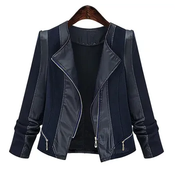 

Autumn Winter Plus Size Women Gothic Faux leather PU Jacket Women Black Motorcycle Jacket Casual Coats Outerwear