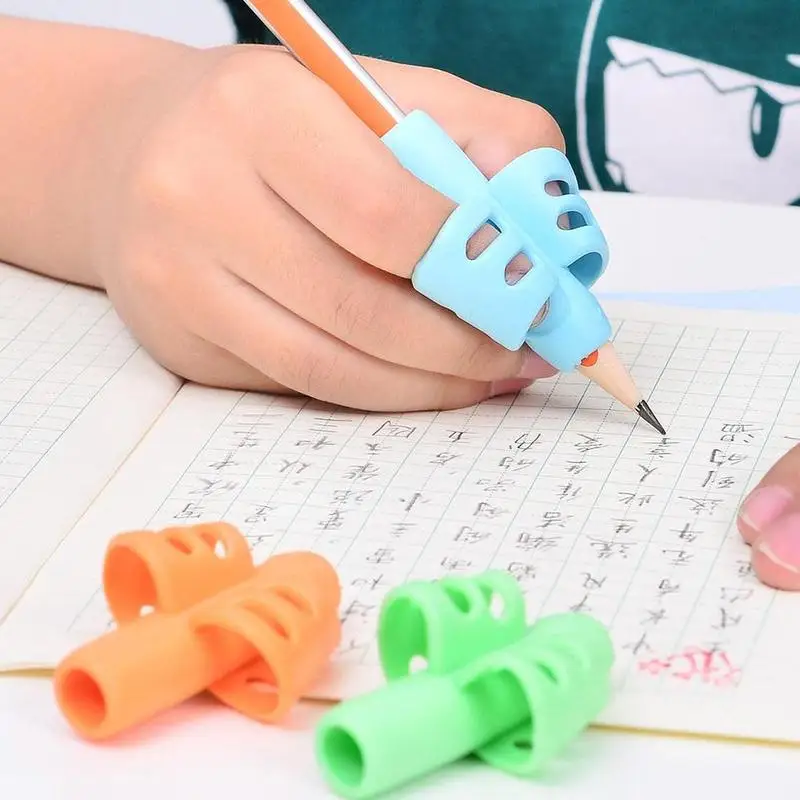 

3 Pcs /Lot Double Finger Pen Silicone Baby Learning Writing Tool Correction Device Pencil Stationery Children's Educational Toy