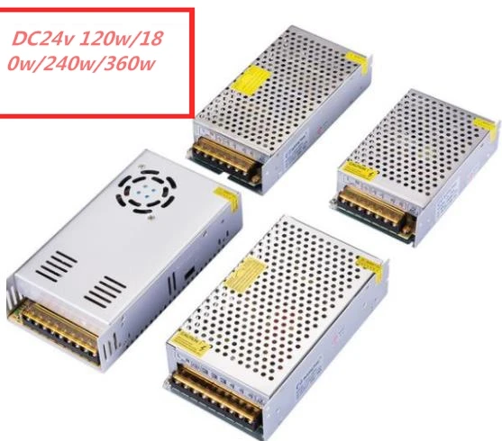 Переключатель питания для светодиодной ленты адаптер AC 110/220 V к DC 24 120W 180W 240W 360W