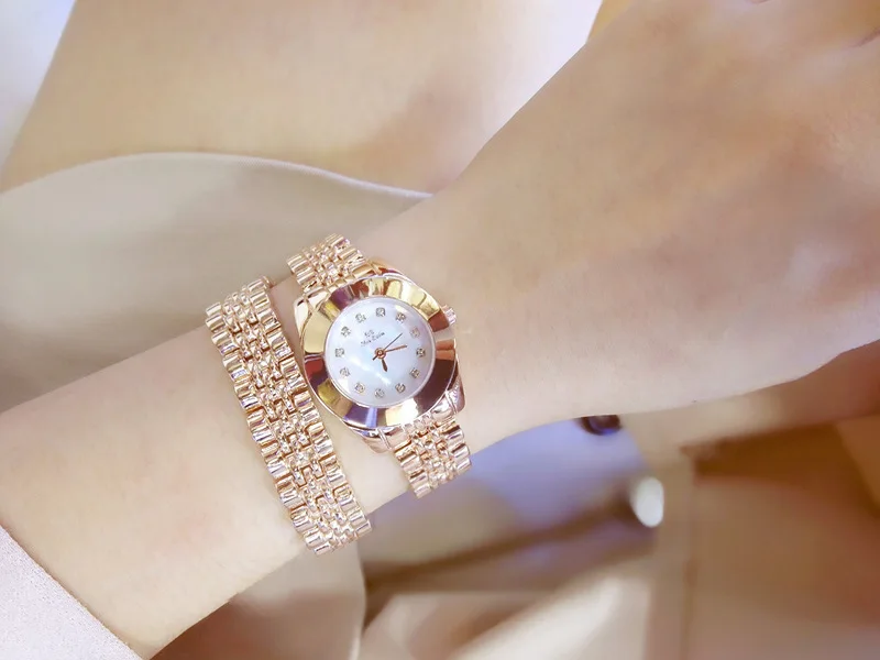 Роскошные Брендовые женские часы reloj mujer модные креативные Золотые женские кварцевые часы женские наручные часы с браслетом Relogio Masculino