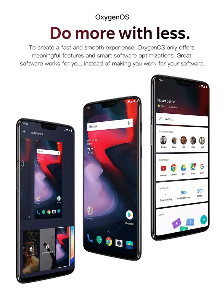 ONEPLUS 6 6GB RAM 64GB ROM Qualcomm Snapdragon 845 2.8GHz Octa Core 6.28 Inch 2.5D AMOLED Screen Dual Camera Android 8.1 4G LTE Smartphone