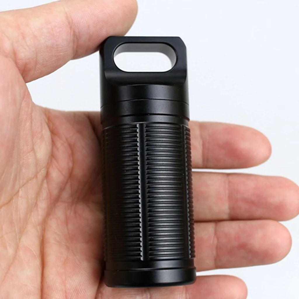 3pcs Survival Titanium Waterproof Capsule Pill Case Box Storage Container Keychain Pocket Mini Tool