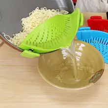 

Silicone Pot Strainers Liquid Funnel Baking Batter Clip On Rice Anti-spill Drain Pans Bowl Colander Drainer Kitchen Cooking Tool