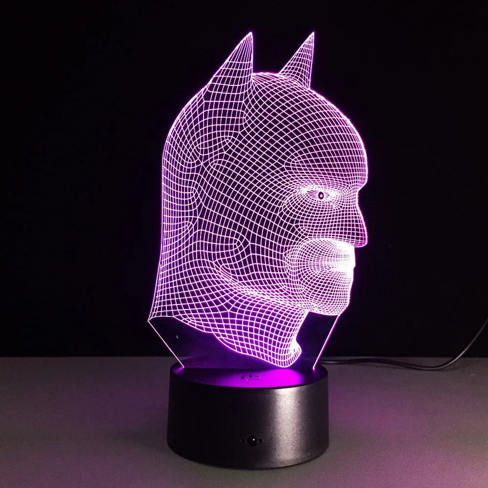 7 color changing 3D Illusion led Table Lamp LED Night Light with double face shape with