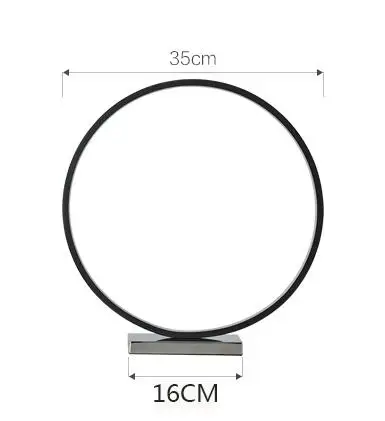 Современная светодиодная настольная лампа для гостиной акриловый для спальни настольная для чтения лампа для учебы круглый стол лампы для studys - Цвет корпуса: Black 35cm