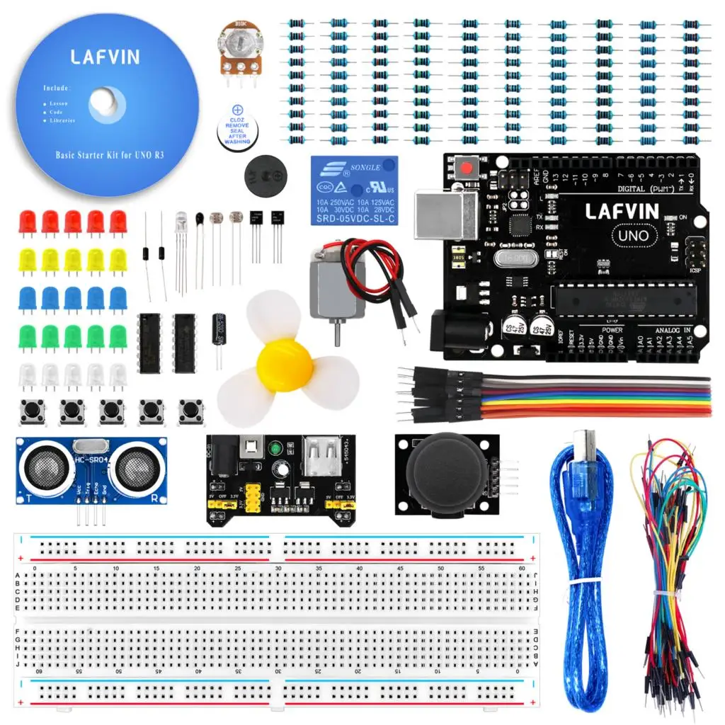 

LAFVIN 10set/lot Basic Starter Kit for Arduino UNO with Tutorial