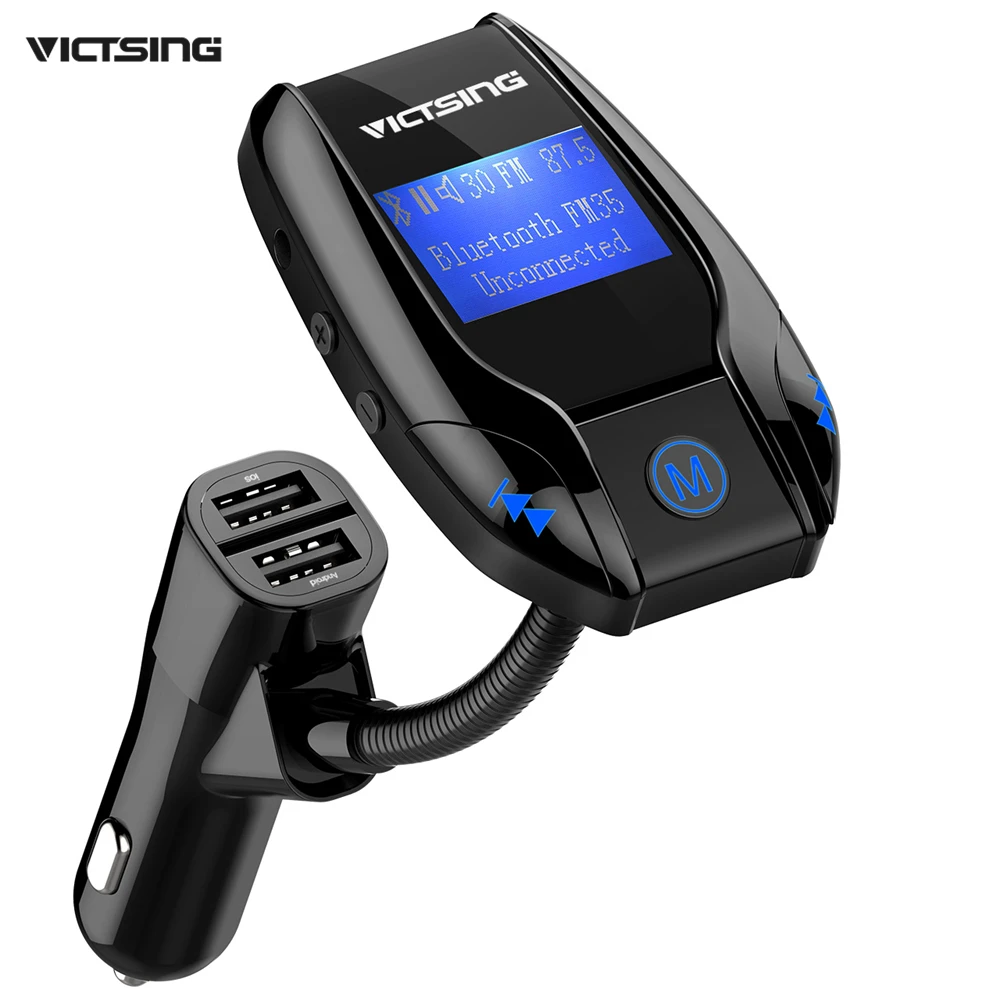 Victsing Bluetooth FM Transmitter Wireless Adapter 3 USB Charger AUX TF Player