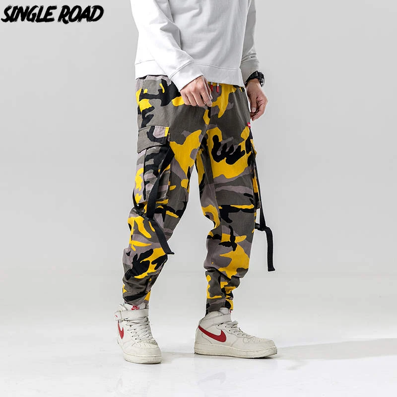 SingleRoad Camouflage Pants Men 2019 Hip Hop Trousers Side Pockets Joggers Streetwear Male Casual Cargo Harem Pants Sweatpants