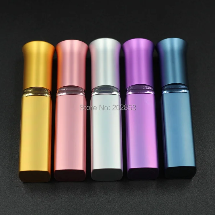 Frasco de Perfume de Vidro de Alumínio Bomba de Perfume Recipiente de Líquido Recarregáveis Atomizador Vazio Spray Anodizado Bottle Mini Viagem 50 Pcs 6 ml 15 High Quality Beleza e saúde