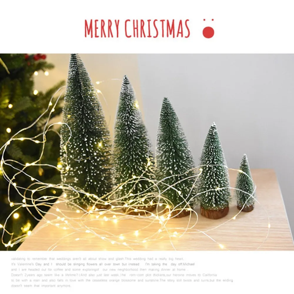 Искусственные Рождественские елки, мини рождественские украшения, маленькие декоративные растения, снежные настольные Рождественские елки