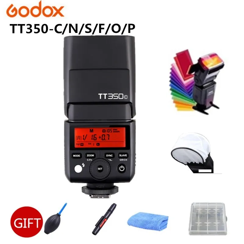 Мини Вспышка Godox TTL HSS TT350C TT350N TT350S TT350F TT350O TT350P для Canon Nikon Sony Fuji Olympus Pentax Camera |