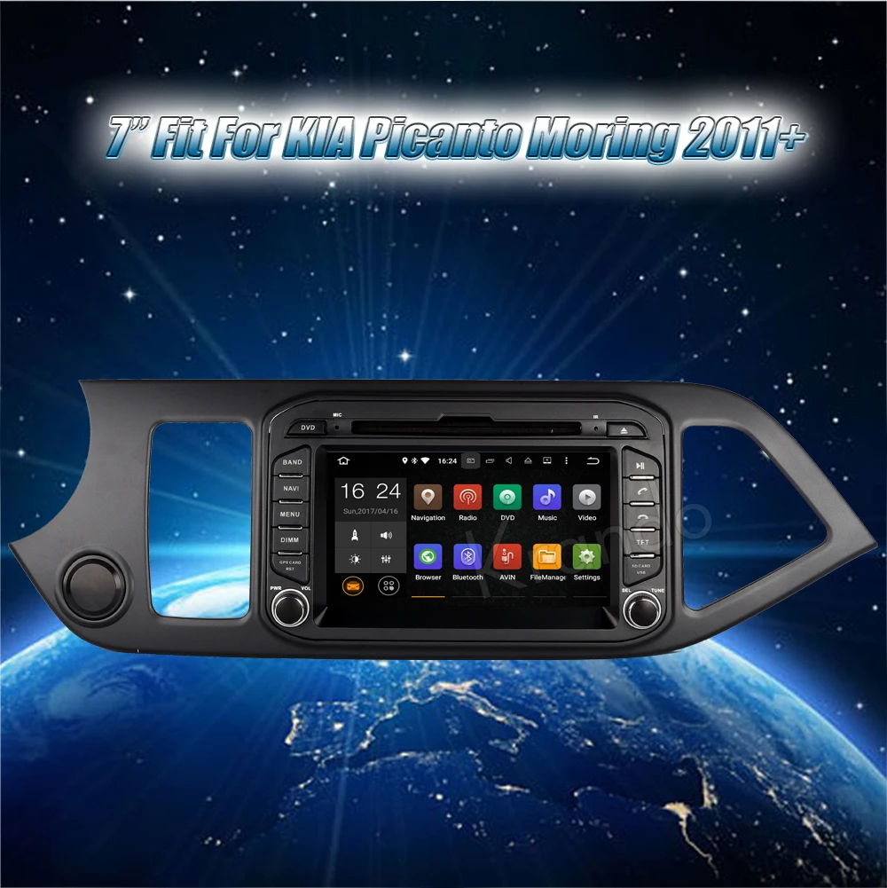 Cheap Krando 8" Android 8.0 car dvd audio player for Kia Picanto Morning 2011+ entertainment gps navigation syatrm playstore WIFI OBD2 1