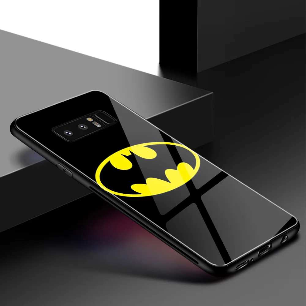 Для samsung Note 9 чехол Marvel Бэтмен Жесткий чехол на заднюю панель стекло для samsung Galaxy Note 8 9 10 S8 S9 Plus S10 plus S10 Lite