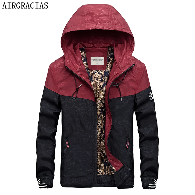 AIRGRACIAS Autumn Men's Camouflage Outwear Clothing Patchwork Jackets