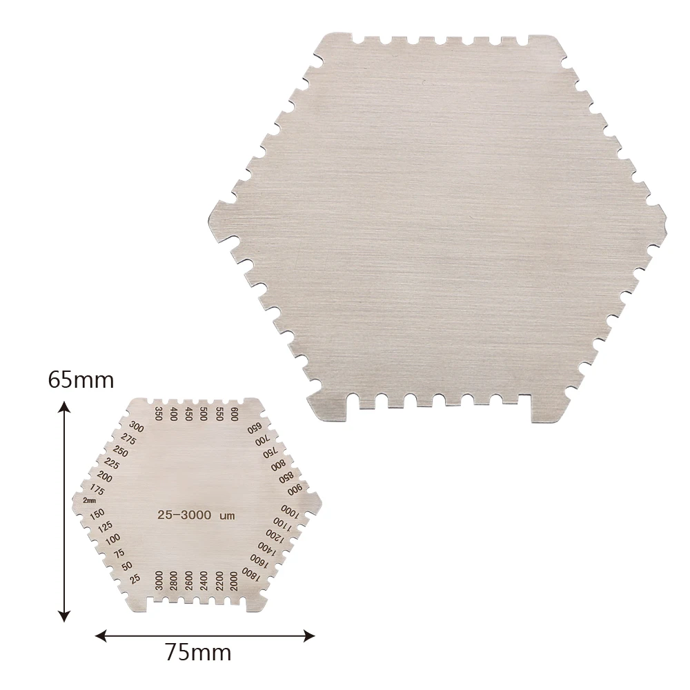 DIYWORK влажная пленка толщиномер влажная пленка гребень шестиугольник Высокая точность 25-3000um нержавеющая сталь