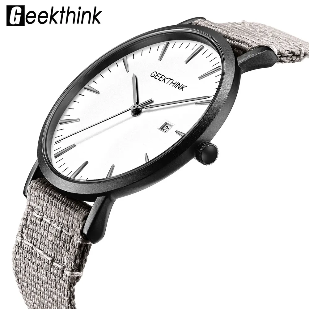Tanie Zegarek kwarcowy na co dzień zegarki męskie tkaniny Ultra cienkie proste analogowe japonia zegarki męskie na rękę kochanka zegar Relogios Masculino