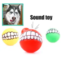 Забавные Домашние животные собака щенок кошка мяч игрушка "зубы" ПВХ звук жевания зоотоваров играть выборки Писк игрушки