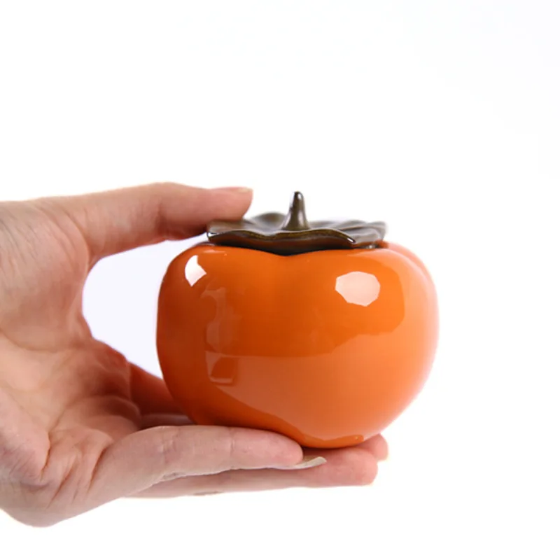

2019 Handmade Persimmon shape Tea cans ceramics Spice tea Jar,Box Jar (tea, sugar, coffee beans.),Canister Products For Kitchen