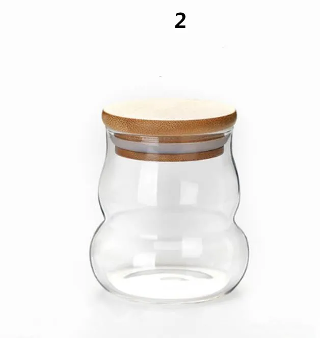 Высококачественная стеклянная чайная коробка с герметичной деревянной крышкой, контейнеры для хранения чая, кофе, конфет, влагостойкие чайные банки, чайные конфеты - Цвет: Transparent 2