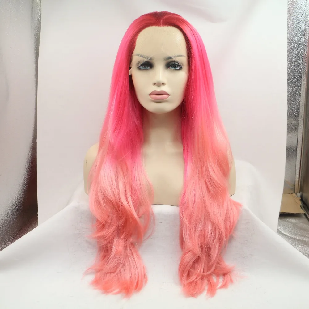 pink lace front wig