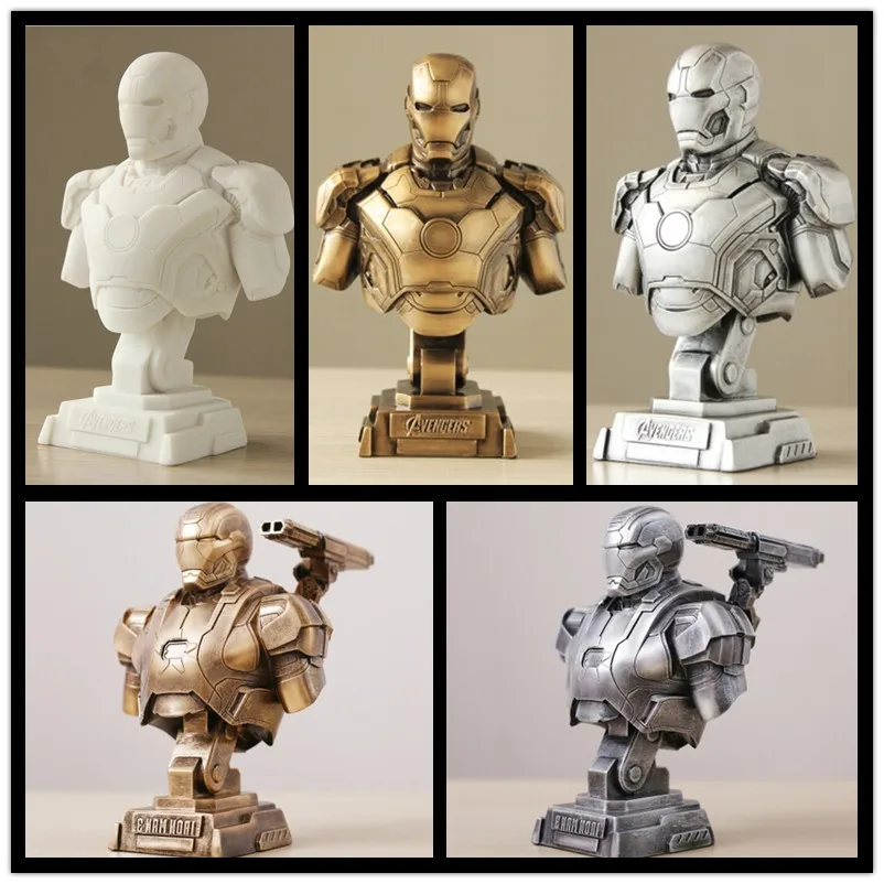 Iron Man Action Figure MK43 War Machine Bust Iron Man DIY Model Toys Legend 1/4 Scale Iron Man Figure Anime Figure Toys Boy Gift