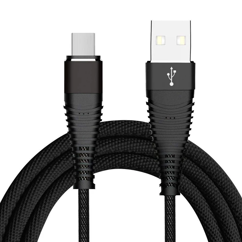 1 متر 2A مرحبا الشد USB نوع C كابل لسامسونج S8 S9 زائد البيانات المصغّر usb كابل الشاحن ل فون هواوي الهاتف المحمول الكابلات كابو