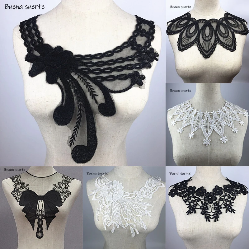 

1pcs 6style Fabric Flower Venise Lace Sewing Applique Lace Collar Neckline Collar Applique Diy Craft Neckline Sewing Accessories