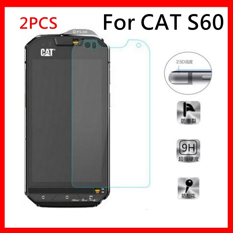 2pcs Tempered Glass For Caterpillar Cat S60 Original 9h Explosionproof