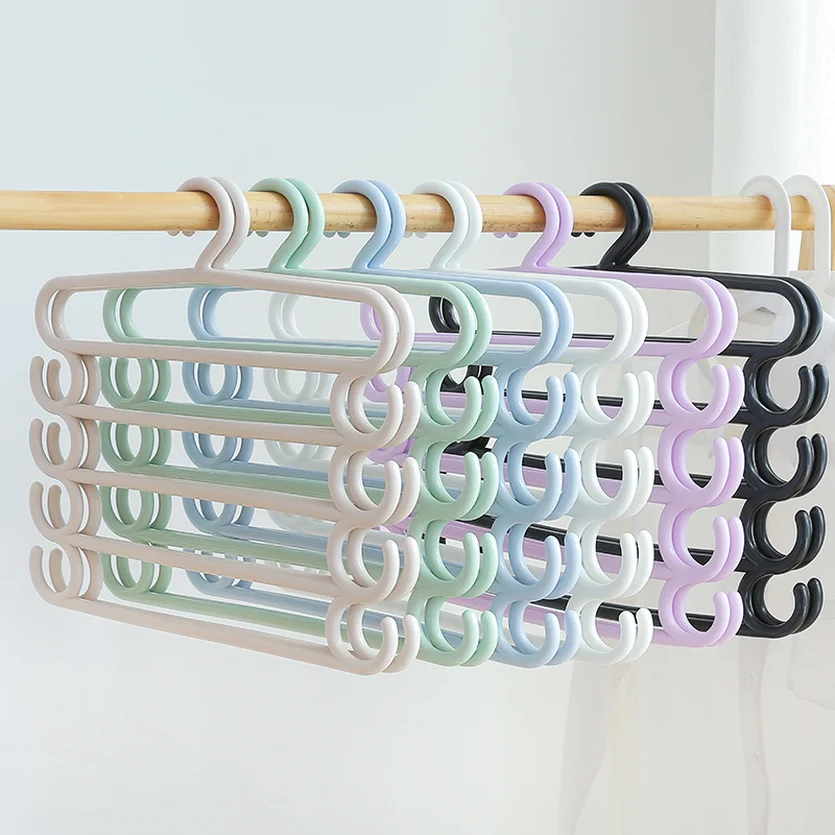

6Pcs Pants Hangers Holders For Trousers Towels Clothes Apparel Hangers 5 layer Space Saving 2019 Good Quality
