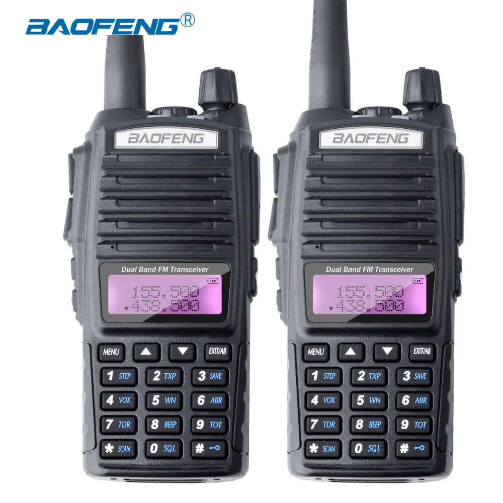 

2PCS Baofeng UV-82 Walkie Talkie Dual Channels UV82 CB Radio Separate PTT Button 128CH FM Ham Radio Long Range for Hunting Radio