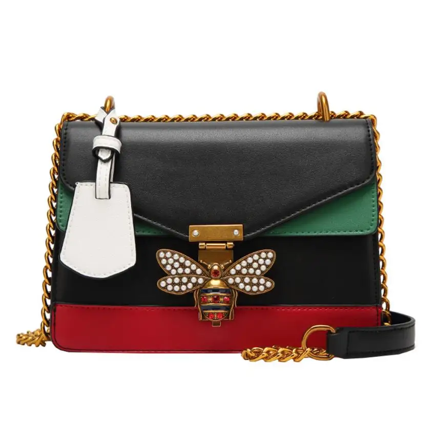 

MOLAVE Shoulder Bags Fashion Color splicing Little bee Fashion Zipper Designer women shoulder bags crossbody bag jan12