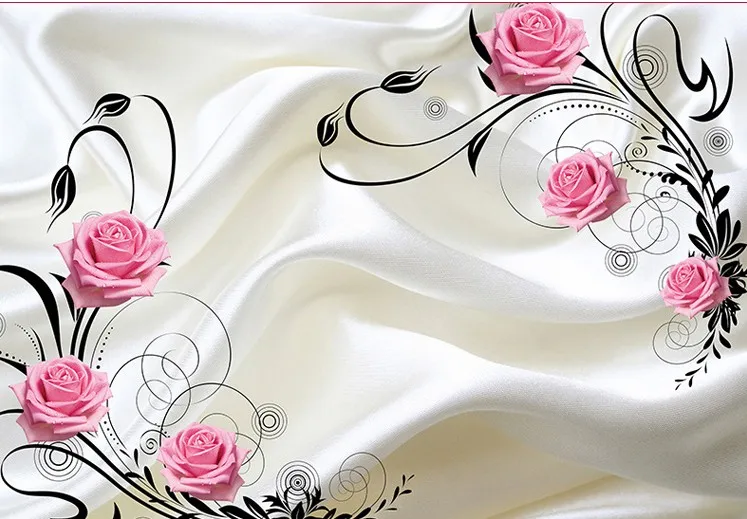 Romantic Pink and White Roses Wallpaper