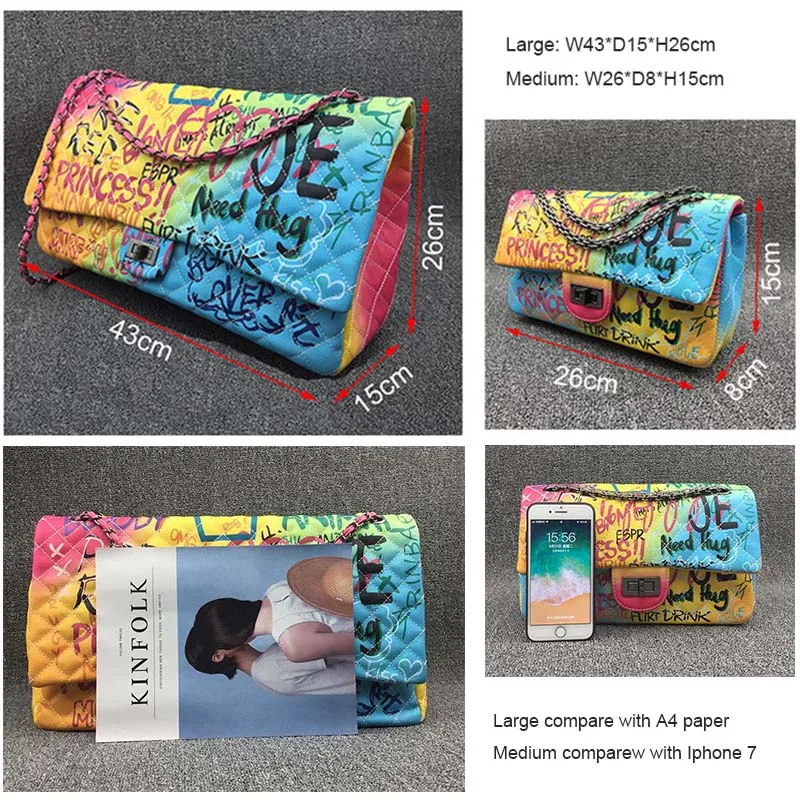  Colorful Rainbow Bag for Women 2019 Large Luxury Handbags Women Bags Designer Big Travel Shoulder B - 33020132327