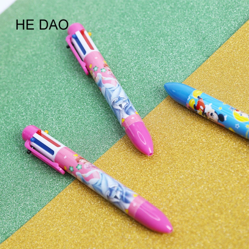 New Arrival Novelty Multicolor Ballpoint Pen Multifunction 6 In1 Colorful Stationery Creative School Supplies