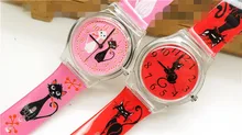 High Quality fashion Cat Cartoon Design font b watch b font cute font b Children b