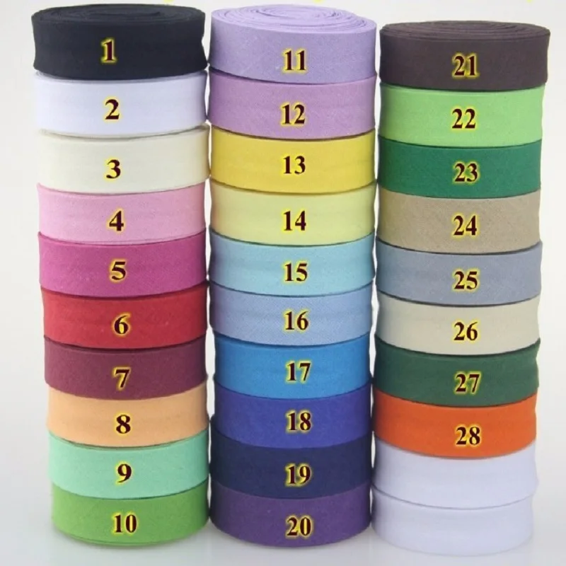 

5/8" (15mm) width Single Cotton Folded Bias Tape Ironed Bias Binding for Garment Table Cloth Quilt DIY craft sewing tape 10meter