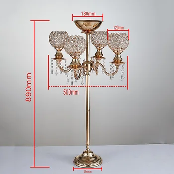 

Weddings crystal glass decorative gold mental and crystal pillars columns