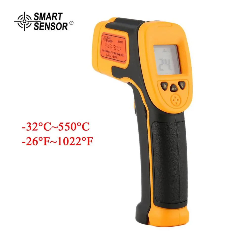 

SMART SENSOR Digital AS530 LCD Handheld Infrared Thermometer Temperature Meter Tester Red Laser Non Contact IR Pyrometer Gun