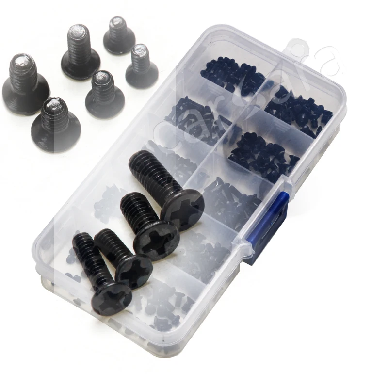 300pcs KM Laptop Screws Kit Assorted Assemble Repair Black Set Computer