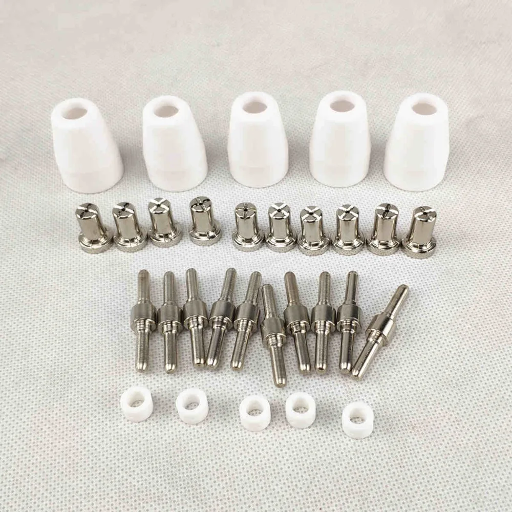 30pcs Plasma Cutting Torch Consumable Cutting Extended Long Shield Cup Swirl Baffle 40A PT31 Plasma Torch Tip Electrode Nozzle 30pcs Plasma Cutting Torch Consumable Cutting Extended Long Shield Cup Swirl Baffle 40A PT31 Plasma Torch Tip Electrode Nozzle